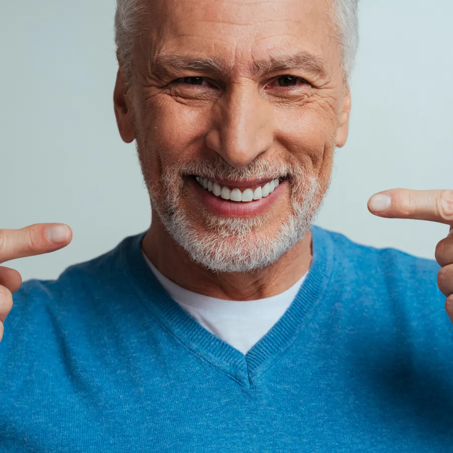 Patient showing off restored smile