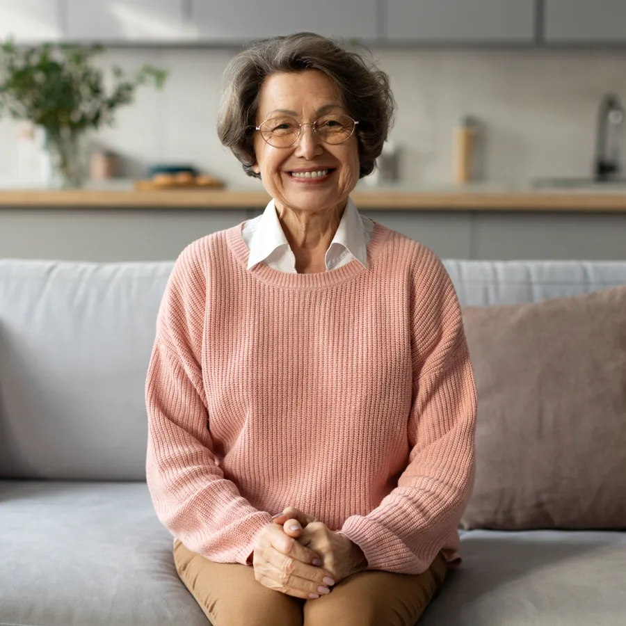 Patient smiling comfortably after a dental procedure